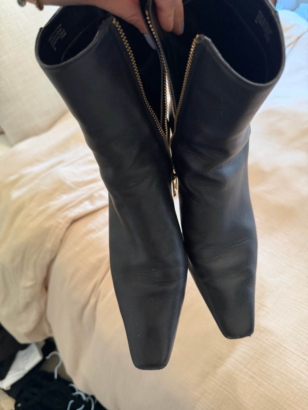 Michael Kors Black Leather Square-Toe Ankle Boots (Darrington)